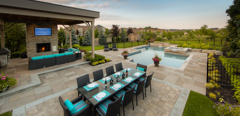 Pool and patio area designed by Pool Craft