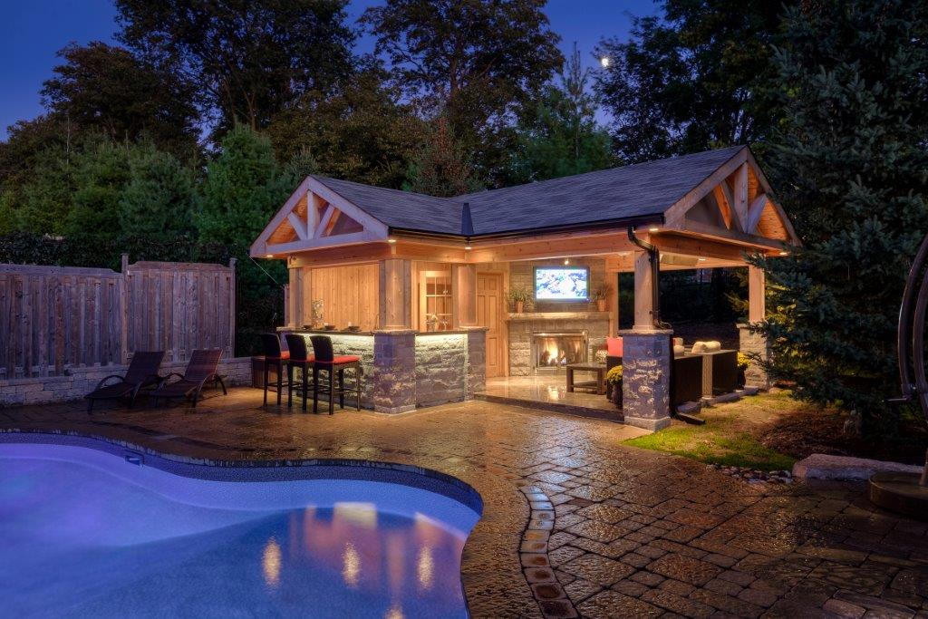 Backyard pool cabana